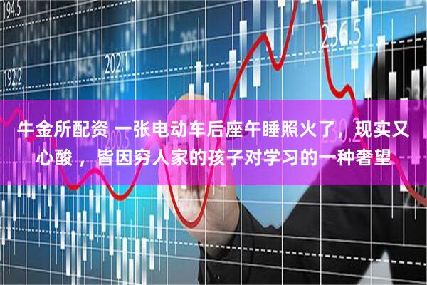 牛金所配资 一张电动车后座午睡照火了，现实又心酸 ，皆因穷人家的孩子对学习的一种奢望